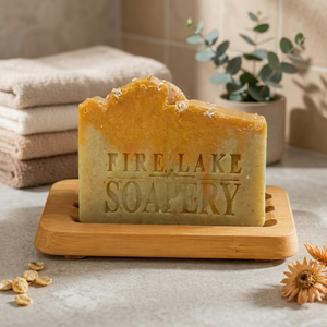 Savon Solide Artisanal à l'Avoine et aux Agrumes Procédé à Froid - Savon Entièrement Naturel Fait Main pour Soins de la Peau de la Savonnerie Fire Lake - Product Image 2