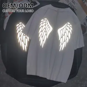 OEM Fashion Personalized 100% Cotton Plus Size Men's T-Shirt Custom Reflective Printing T Shirt Over Sized T Shirt Men