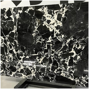 Dalles de <span class=keywords><strong>marbre</strong></span> noir Grand Antique Napoléon à veines blanches de luxe pour comptoirs flottants et revêtements muraux décoratifs - Product Image 4