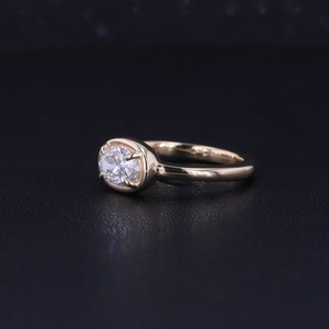 Anillo de diamantes de laboratorio con certificado IGI, Starsgem, 10k/14k/18k, 1.0ct, corte oval de oriente a oeste, con bisel. - Product Image 4