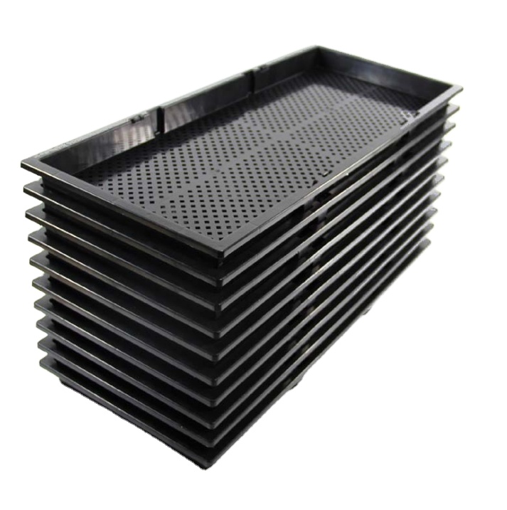 Factory Supply Microgreen Nursery Tray Square Plastic Indoor Grow System for Vertical Aeroponics Seedling Germination