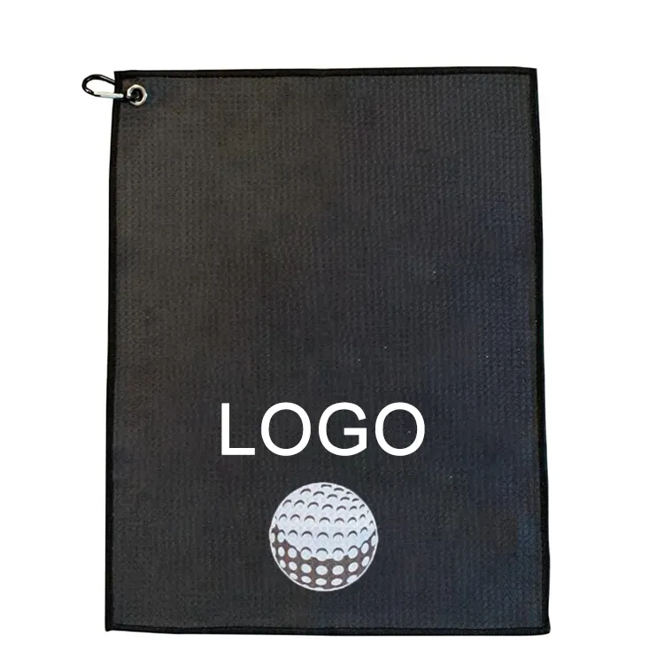 ผ้าเช็ดตัวกอล์ฟขนาด22x44ผ้าวาฟเฟิลผ้าไมโครไฟเบอร์พิมพ์ลายขนาดเล็กพร้อมโลโก้ออกแบบได้ตามต้องการ