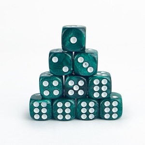 12mm colori di perla di giada angolo rotondo punti di Pixel regolari puntini di dadi in acrilico dadi gioco di plastica cubo - Product Image 2