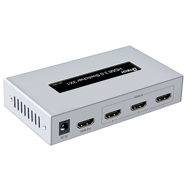 Dtech High Quality hd 1 in 3 Out 4k@60hz HDMI Switcher 3X1 for Computer