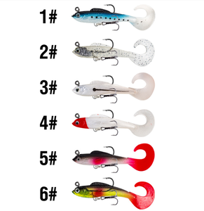 Conception de queue spéciale coulée de pêche à fond moyen lent 9.5G 90mm appâts de pêche bioniques souples avec crochets - Product Image 4