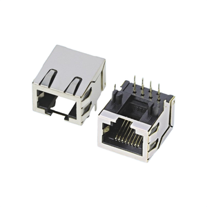Коннектор <span class=keywords><strong>RJ45</strong></span> 8P8C экранированный с фильтром, 8-контактный, для печатных плат, интегрированный USB, 1000Base-T Cat6, для ЦОД США и Европы, UL RoHS, настраиваемый - Product Image 3
