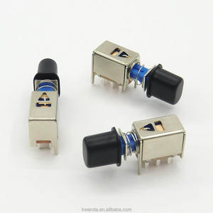 Self <strong>Lock</strong> 6-Pin Pust Button 2Row 2Way Black Ellipse Sleeve 1NO1NC Button Switch - Product Image 3