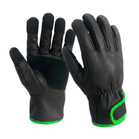 Gants de sécurité antidérapants Shunyu en cuir de vachette texturé, avec bracelet réglable, ambidextres - Robustes, durables, flexibles et résistants à l'abrasion
