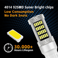 Ampoules LED 92SMD 1156 BA15S 1157 P21/5W BAY15D BAU15S PY21W T20 7440 W21W WY21W CanBus pour clignotants, feux de recul et feux arrière