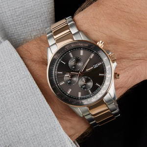 <span class=keywords><strong>Montre</strong></span> de luxe de haute qualité en acier inoxydable et quartz pour homme, 44 mm, cadran au style simple, résistante à l'eau 100 m, chronographe sportif, bracelet 20 mm - Product Image 3