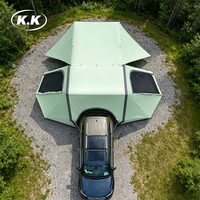 Tente de coffre de voiture gonflable Kawagebo Kamp (KK) avec 2 chambres + espace de vie, abri à structure pneumatique en TPU pour le camping en famille