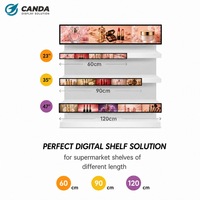 Écran LCD 4K Android étiré en gros pour usine, affichage publicitaire de type bande, animation, CMS gratuit pour usage intérieur