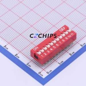 DS1040-11RN DIP Switch Through hole Component (THT) Switch 11 2.54mm Red - Product Image 1