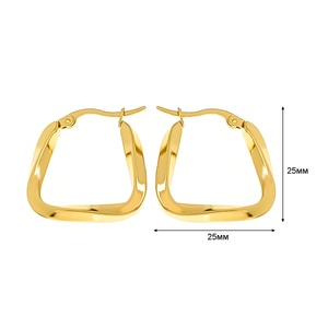 Retro Style Women's Stainless Steel Jewelry Bamboo Earrings with 18k Gold Plated <b>Titanium</b> U-Shaped Buckle Fashion Jewelry - Product Image 4