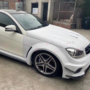FRP Wide Body Kit per <span class=keywords><strong>Mercedes</strong></span> Benz classe <span class=keywords><strong>C</strong></span> W204 C63 C200 C300 Black Series Style paraurti anteriore minigonne laterali parafango cofano barra posteriore - Product Image 5