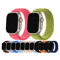 Origineel nylon ademend loop horlogebandje voor IWatch Series Ultra 49mm 41 42 45 40 44 Polsbandje van stof Sport gevlochten band