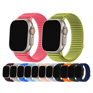 Correa de reloj original de nailon transpirable para IWatch Series Ultra 49mm 41 42 45 40 44, correa de tela deportiva trenzada. - Product Image 1