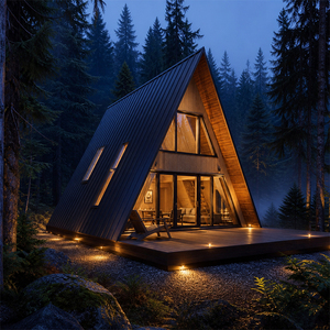 Cheap Prefab Triangle House <strong>Triangular</strong> Tiny House Kit Modern Modular a Frame House <strong>Home</strong> for Backyard Hotel - Product Image 1