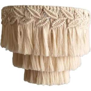 Pantalla de Lámpara de Macramé Tejida Transpirable de Precio Económico de Vietnam, Cubierta de Lámpara Colgante, Accesorios de Decoración Boho Hechos a Mano - Product Image 1