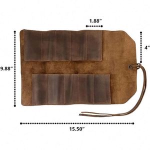 Muestra Gratis: Bolsa Enrollable Rústica para Herramientas Pequeñas (10 Ranuras), Bolsa de Transporte Portátil, Almacenamiento para Taller, Organizador de Herramientas para Carpintería - Product Image 2