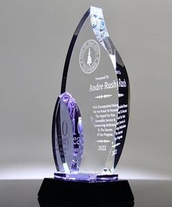 Placa de Premio Personalizada Adel con Diseño de Llama de Lavanda y Grabado en Cristal Arenado - Product Image 3