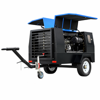 Compresseur d'air diesel à vis 185 CFM 250 CFM 375 CFM 7 bars portable pour forage minier et marteau perforateur