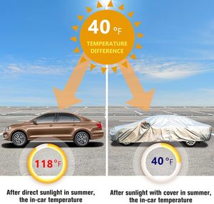 Housse de voiture intelligente automatique imperméable en polyester noir avec design sportif pour une utilisation en extérieur par tous les temps et télécommande - Product Image 5