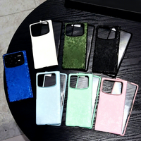 Étui de luxe pour Mi Mix Fold 4, texture soyeuse dégradée, charnière centrale magnétique, protection PC, similicuir, résistant aux chocs