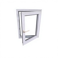 Ventanas Modernas de PVC con Rejilla de Fibra de Vidrio, Impermeables, Abatibles y Giratorias, Ventana de PVC Personalizada para Casas y Cocinas