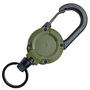 Llavero Retráctil con Mosquetón de Acero Inoxidable, Portátil, para Uso en Exteriores, Color Verde, Material ABS - Product Image 5