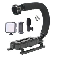 Support de téléphone portable rotatif à cardan, cage pour microphone, lumière d'appoint, stabilisateur portable, vente chaude