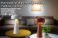 Lampe de table rechargeable à commande tactile fonctionnant sur piles, décoration d'intérieur, lampe de table de restaurant, 3 couleurs, gradation progressive sans fil