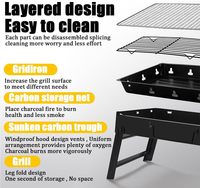 Barbecue au charbon de bois pliable CZFIT de haute qualité, en acier inoxydable, pour la cuisson en plein air, le camping, les pique-niques et la plage