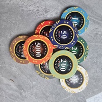Nouvelles jetons de poker professionnels en argile Zhongjiada C101, autocollants laser, style diamant, pour casino, vente en gros