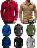 Veste chemise imperméable en nylon pour homme, avec col, manches longues en spandex, couleur unie, pour l'hiver, tenue de travail, à superposer