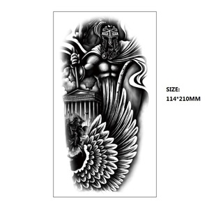 Schwarze Großflächige Temporäre <span class=keywords><strong>Tattoos</strong></span> Totenkopf Rose Löwe Tiger Engelsflügel Wasserfeste Fake-Tattoo-Aufkleber zur Körperdekoration - Product Image 5