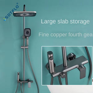 Juego de ducha fría y caliente, ducha montada en la pared en el baño, ducha de baño doméstica con presión - Product Image 3