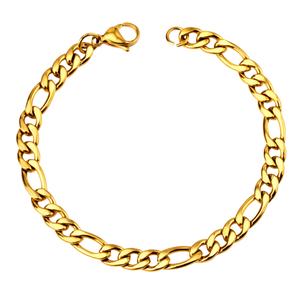 Fashion Wholesale Unisex Stainless Steel Jewelry 18K <b>Gold</b> Plated Hippie <b>Chunky</b> Chain <b>Bracelet</b> Geometric Charm <b>Bracelet</b> for Women - Product Image 1