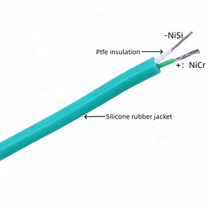 Fil de thermocouple de type K haute température, <span class=keywords><strong>gaine</strong></span> en silicone verte/blanche, fil de détection de température - Product Image 2