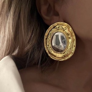 Geometric Mirror <b>Stud</b> Earrings <b>Titanium</b> Steel Oval Smooth Surface Elegant Everyday Wear Women's Fine Jewelry - Product Image 1