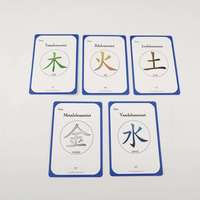 Cartes d'apprentissage de la médecine chinoise des cinq éléments, imprimées sur mesure, durables et portables, 67 pièces, avec boîte de rangement pour l'étude à domicile