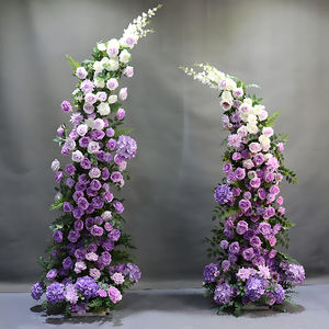 ซุ้มดอกไม้ประดิษฐ์กุหลาบขาวสำหรับตกแต่งงานแต่งงาน ซุ้มดอกไม้รูปแตรสำหรับฉากหลังงานแต่งงาน - Product Image 4