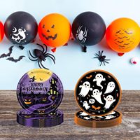 Assiettes d'Halloween, fournitures de fête, assiettes fantômes blanches, assiettes à dessert jetables, ensemble de vaisselle effrayante pour Halloween, fête d'anniversaire
