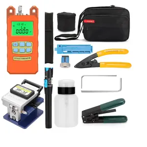 Wolon New upgrade Orange Optical power meter Manufacture price Ftth Fiber Optic Tool Kit With FC-6S Fiber Cleaver & Power Meter