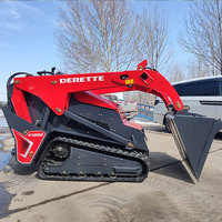 Derette V1000 avec moteur diesel Kubota 25Hp certifié CE&EPA Mini chargeuse sur pneus Chargeuse sur chenilles compacte
