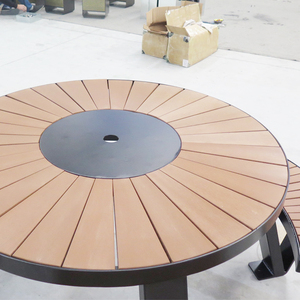 Ensemble <span class=keywords><strong>de</strong></span> meubles <span class=keywords><strong>de</strong></span> <span class=keywords><strong>jardin</strong></span> en bois plastique d'extérieur, <span class=keywords><strong>table</strong></span> <span class=keywords><strong>de</strong></span> <span class=keywords><strong>jardin</strong></span>, <span class=keywords><strong>table</strong></span> <span class=keywords><strong>de</strong></span> pique-nique en acier et banc <span class=keywords><strong>de</strong></span> parc en bois d'extérieur - Product Image 3