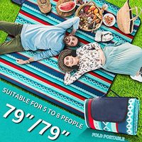 Tapis de pique-nique pliable épais neutre grand format avec sangle de transport lavable, durable, imperméable, pour l'extérieur