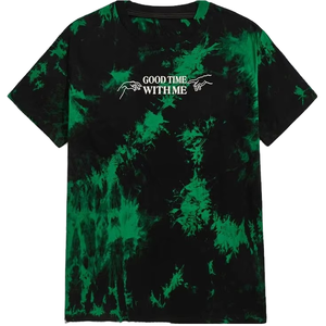 Heavyweight Fashion <b>Tie</b>-Dye Graphic Tee 180gsm Cotton/Bamboo Fiber <b>Knitted</b> Soft Gradient Color Unisex Streetwear Custom Printing - Product Image 1