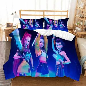 Juego de Sábanas King Size de 200x230cm, Diseño de Dibujos Animados Personalizado, Impresión Digital 3D, Poliéster, Cazadores de Demonios, K-Pop, Funda de Edredón - Product Image 4