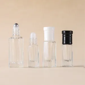 Botol Roll On parfum kaca, bentuk unik 3ml 6ml 12ml dengan Stainless Steel rol bola logam botol minyak esensial